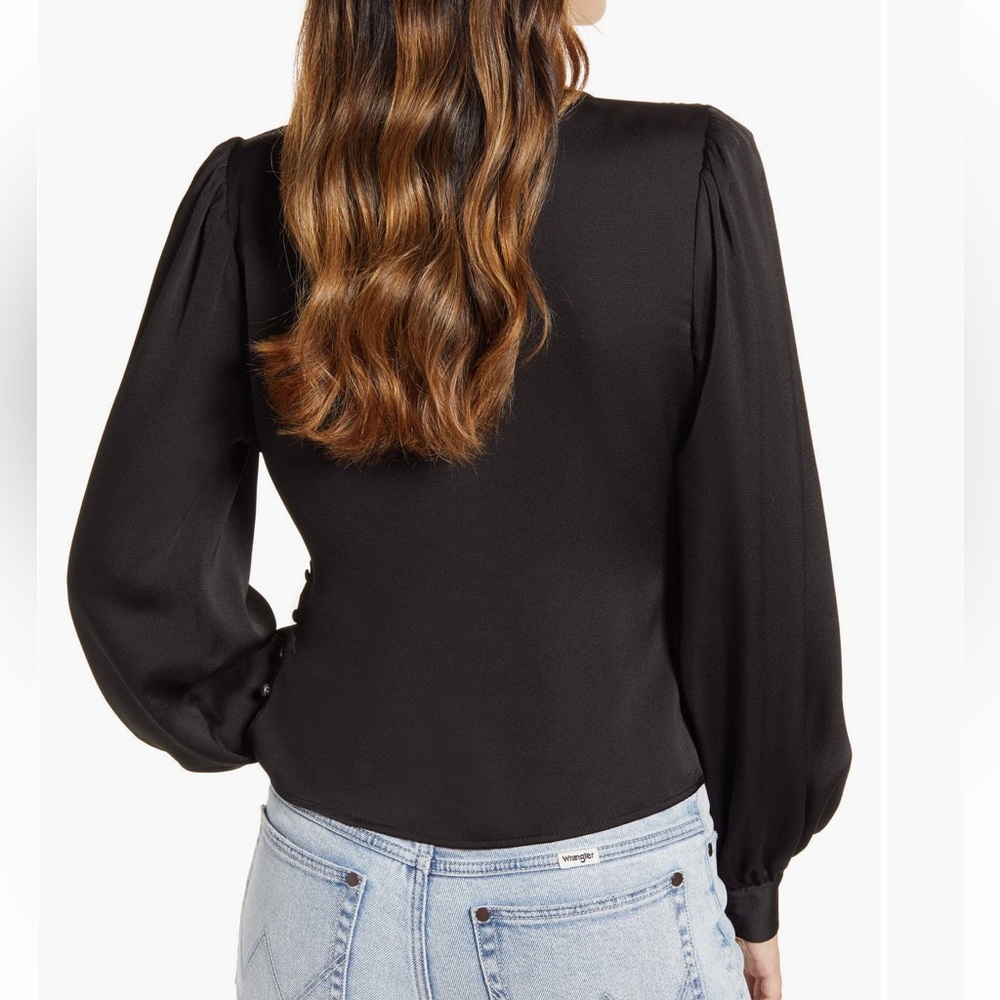 All in Favor Long Sleeve Faux Wrap V-
Neck Top - Picture 3 of 9